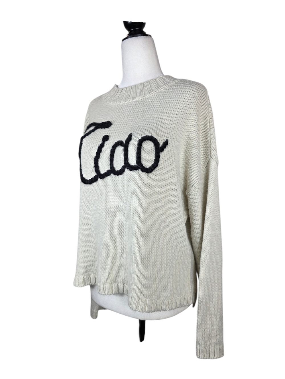 Wildfox  Knit wool & alpaca blend Sweater with Black Script - Picture 2 of 9